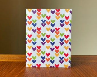 Rainbow Hearts Notecard with Envelope - blank inside