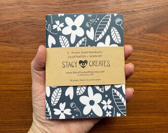 Recycled Pocket Notebook 2 Pack - 48 pages, recycled paper