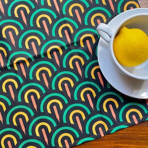 Colorful Arches Tea Towel in Linen Cotton Canvas - Linen Cotton Kitchen Towel