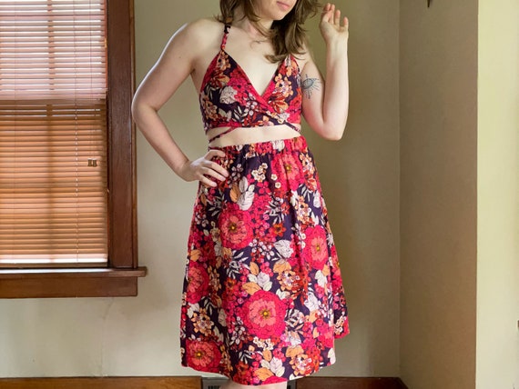 Floral halter clearance skirt