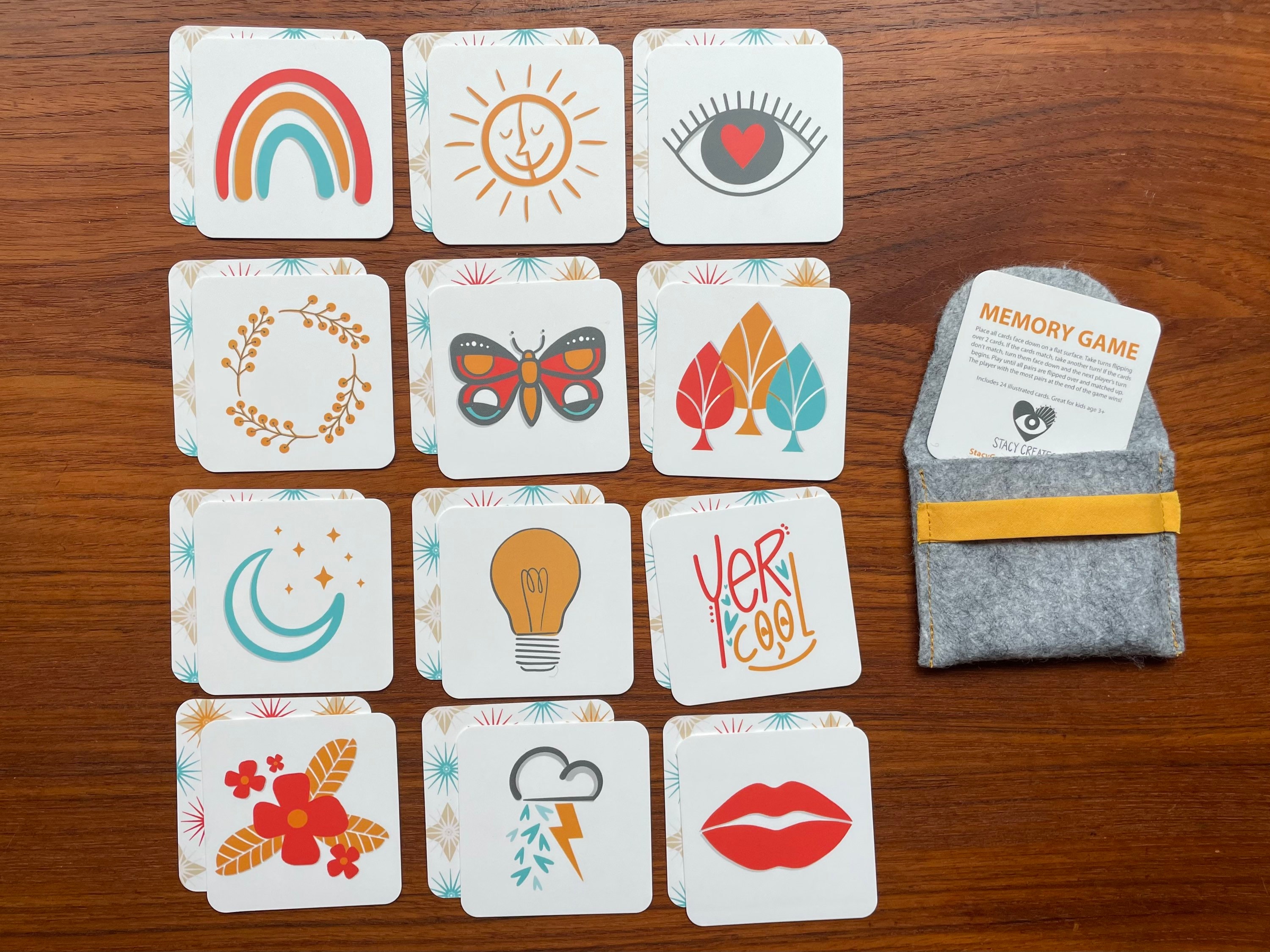 Felt Shape Wooden Matching Memory Game - Spouse-ly