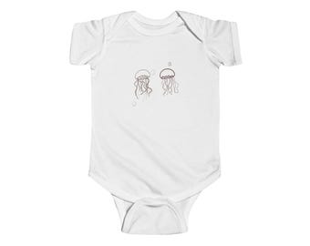 Jellyfish Baby Bodysuit, Sea Soul Collection, Marine Life Outfit