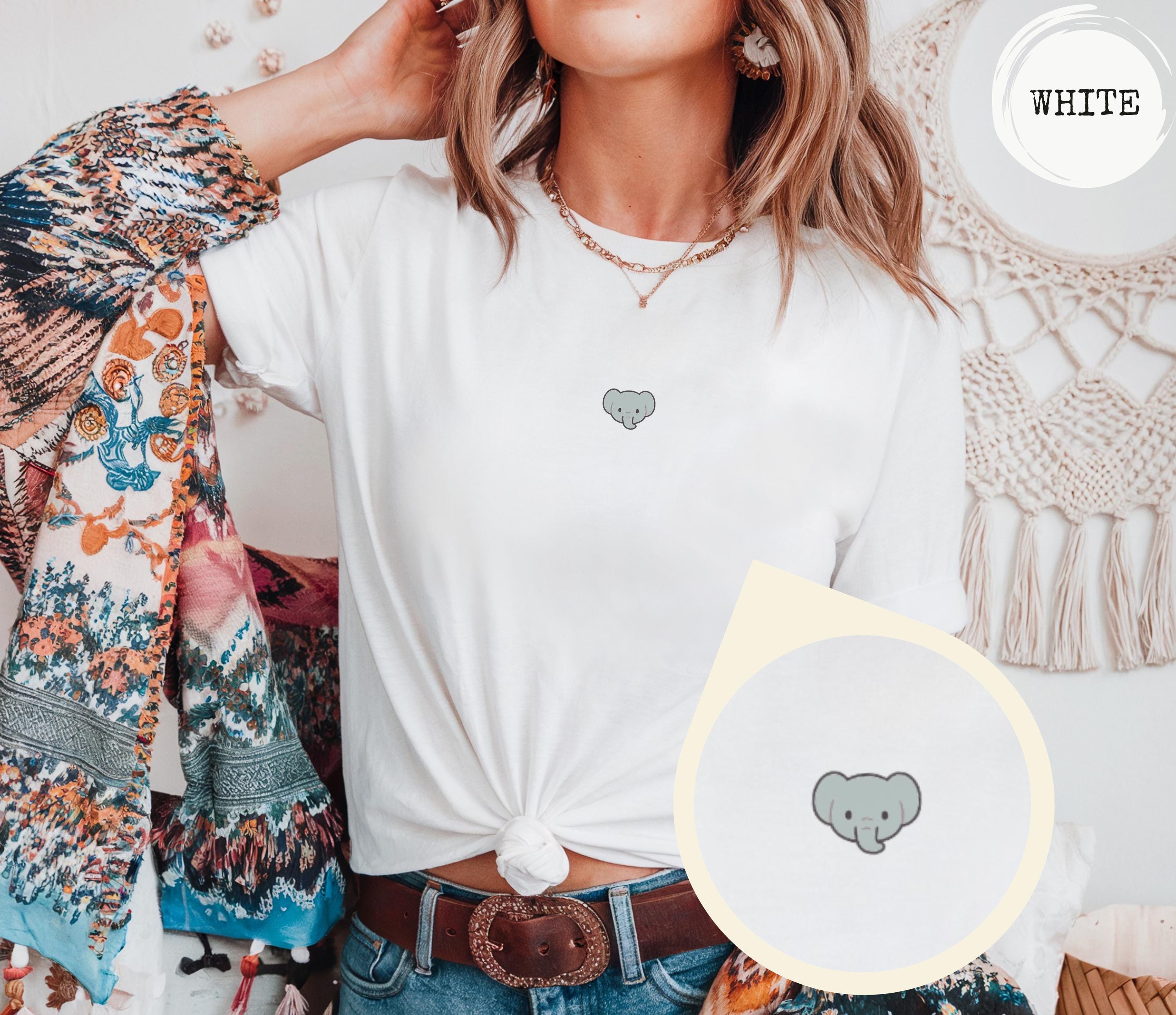 Minimalist Elephant T-Shirt, Comfort Colors Vintage Colored Tee, Cute Aesthetic Graphic Shirt, Gift For Her, Minimal Animal Tshirt