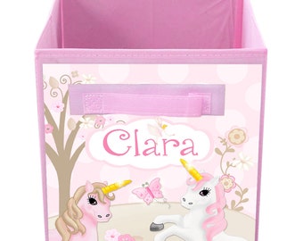 Princess Fairytale Castle Fabric Bin Girl/'s Personalized Bedroom Baby Nursery Organizer for Toys or Clothing FB0019