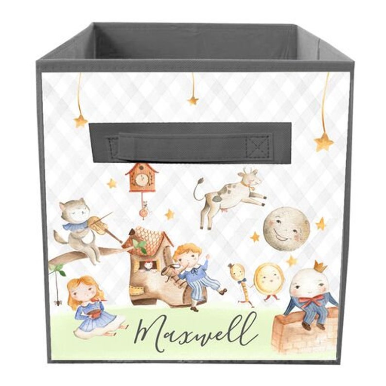 Nursery Rymes Bin Kid/'s Personalized Bedroom Baby Nursery Organizer for Toys or Clothing FB0322