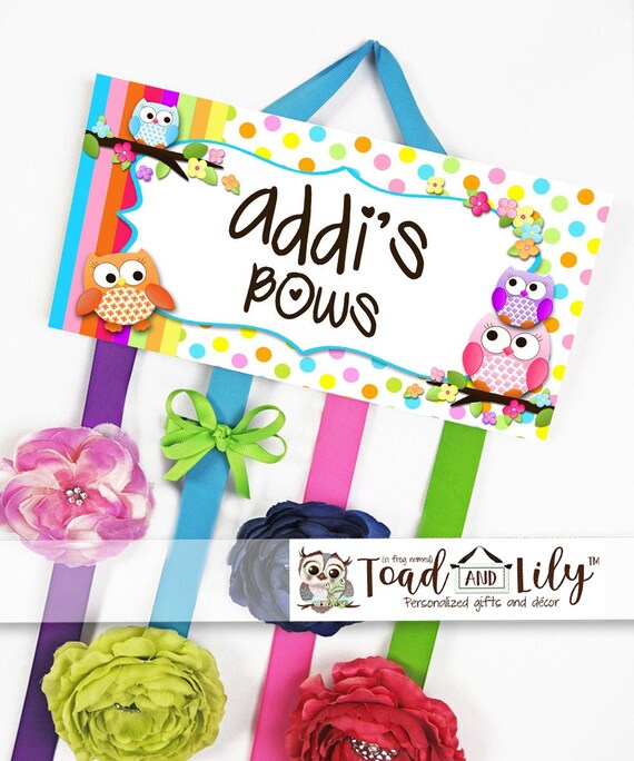Rainbow hair bow holder hairbow organiser girls bedroom accessory