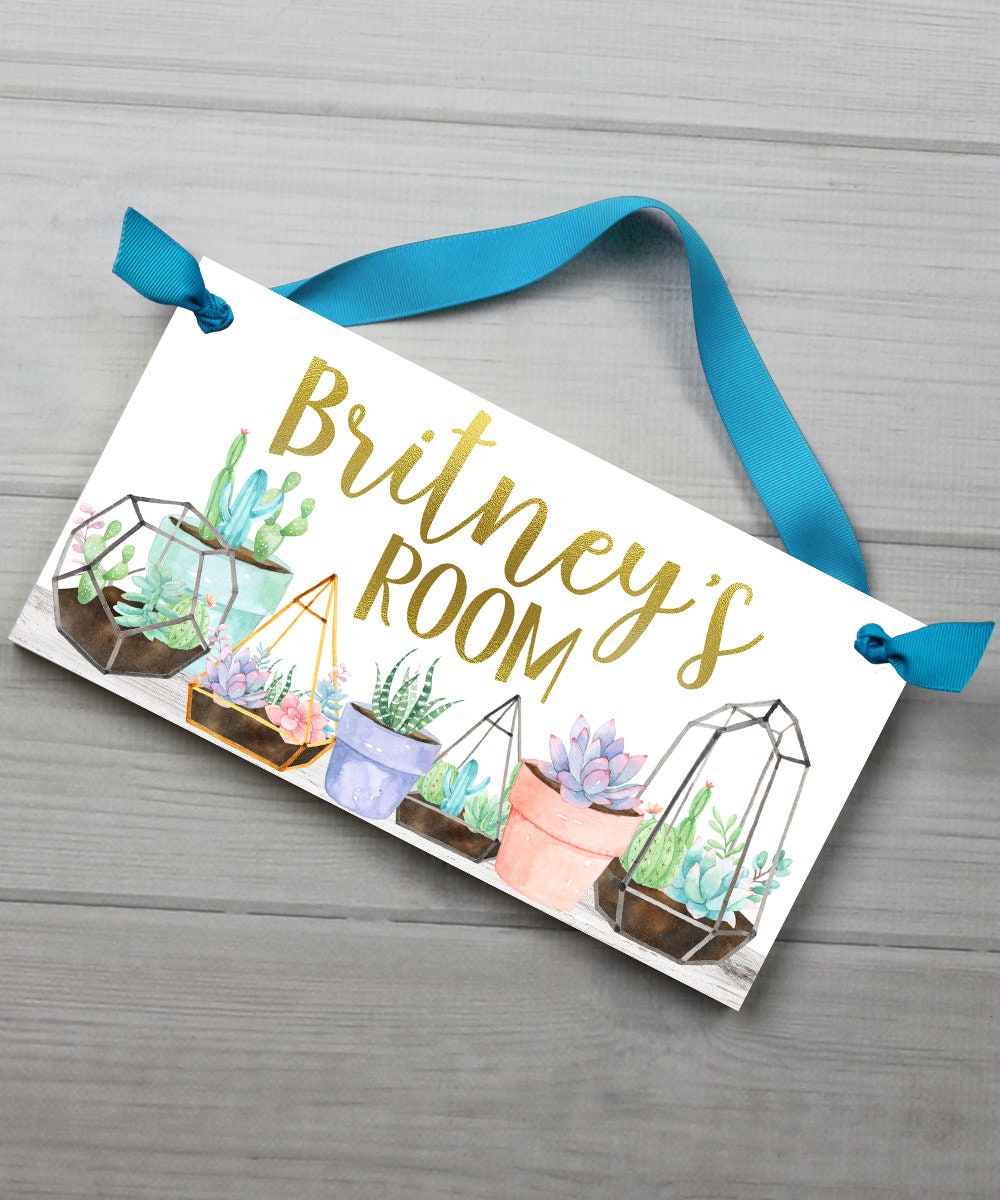 Indoor Plant DOOR SIGN Succulents Garden Potted Plants Bedroom Etsy