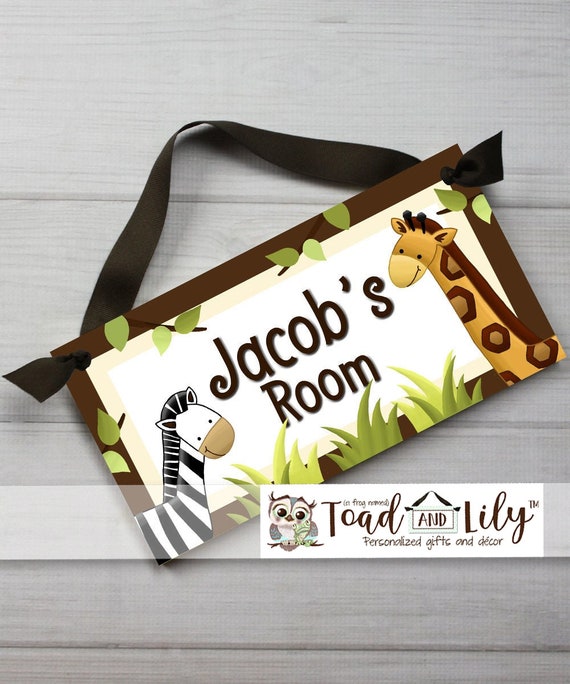 In The Jungle Baby Nursery Kids Bedroom Door Sign Wall Art Ds0326