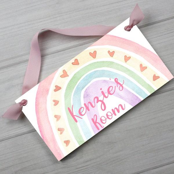 Happy Rainbow Bedroom Baby Nursery DOOR SIGN Kids Bedroom Nursery Wall Art Decor DS0972