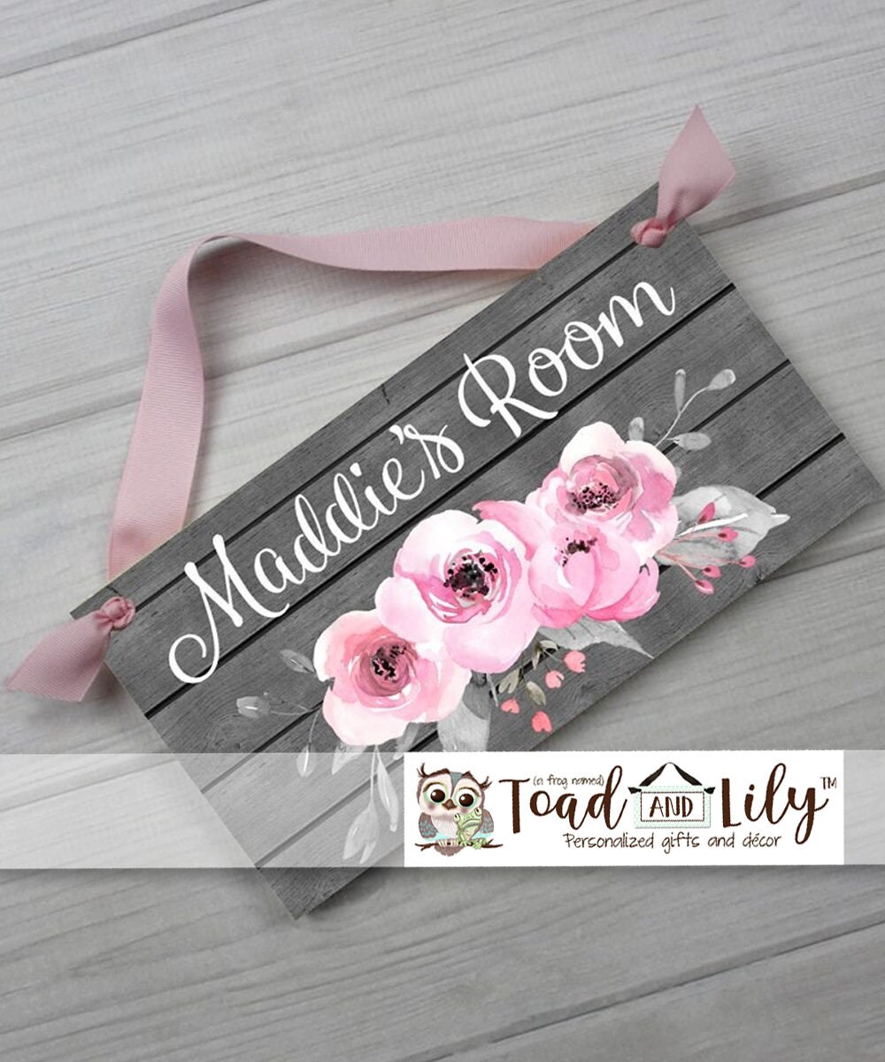 Grey Barn Board Pink Floral Door Sign Nature Design Rustic - Etsy Israel