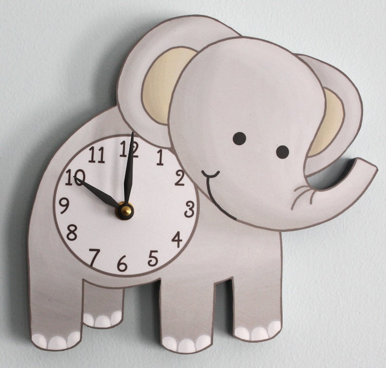 Elephant Wooden WALL CLOCK for Kids Bedroom Baby Nursery Etsy