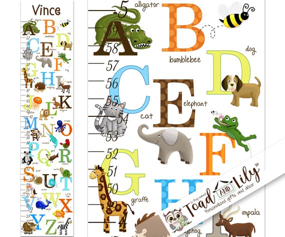 Canvas GROWTH CHART A to Z Animal Alphabet Boys Girls Bedroom - Etsy Denmark Canvas GROWTH CHART A to Z Animal Alphabet Boys Girls Bedroom - Etsy Denmark