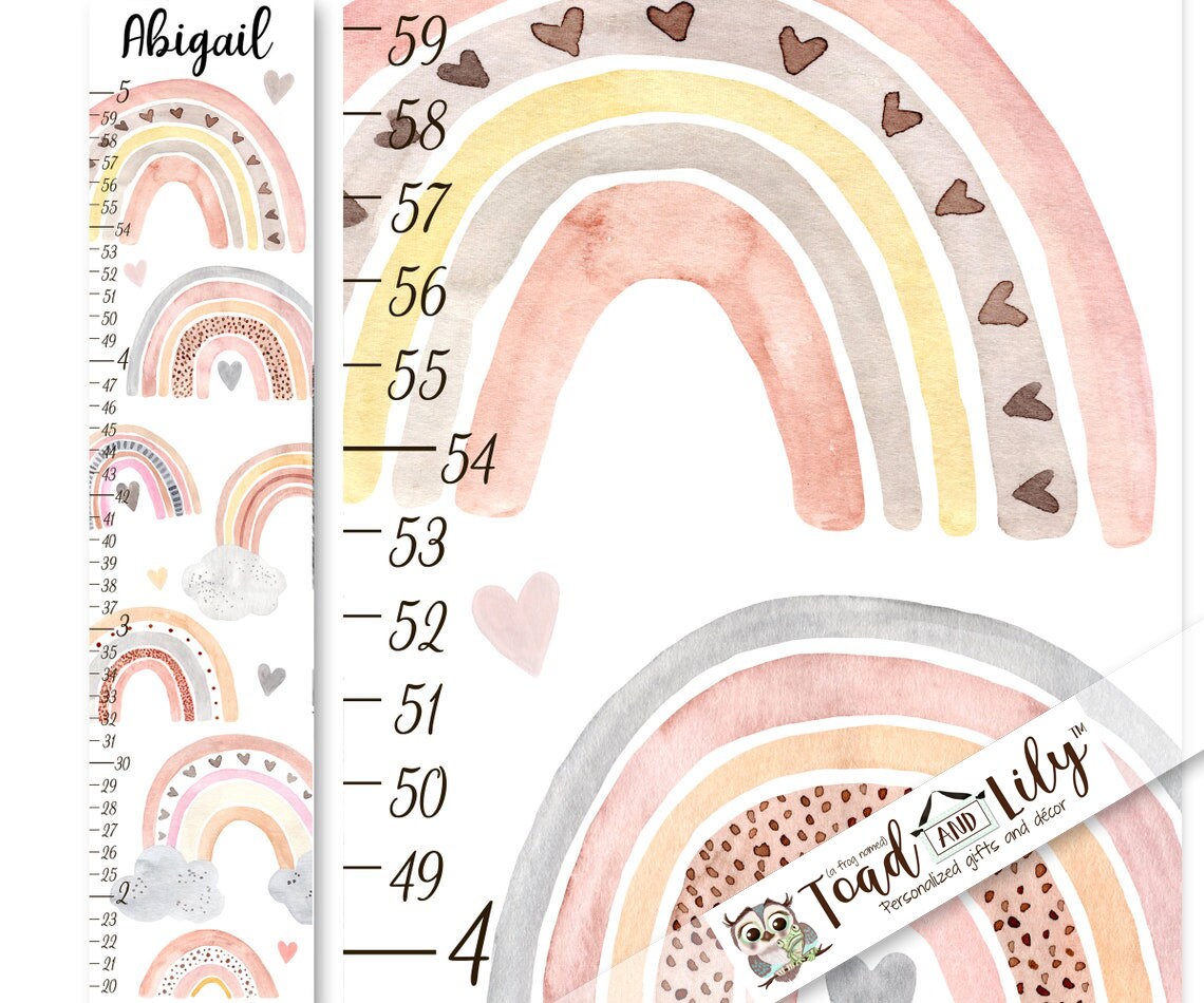 Canvas Growth Chart, Nursery Decor, Kids Growth Chart, Height Chart