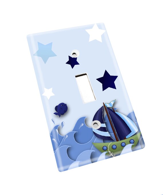 Ocean Creatures Kids Bathroom Bedroom Light Switch Cover LS0035 Single Decora