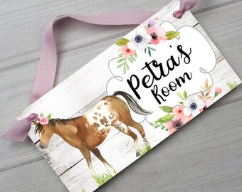 Kids Horse Bedroom Wall Art Personalized Barn Sign Horse Name Sign Girls Horse Nursery Decor