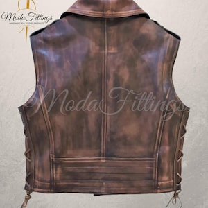 genuine sheepskin leather motorcycle vest
