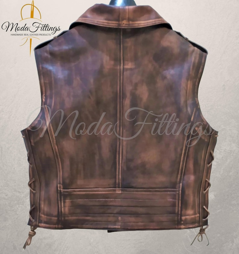 genuine sheepskin leather motorcycle vest