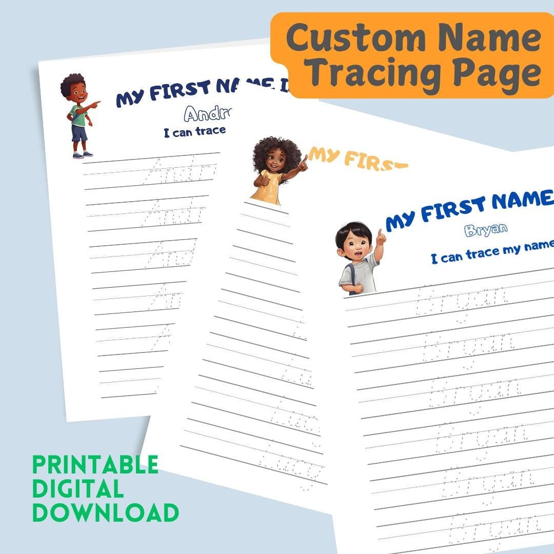 Custom Name Tracing Page, Custom Name Tracing Sheet Handwriting