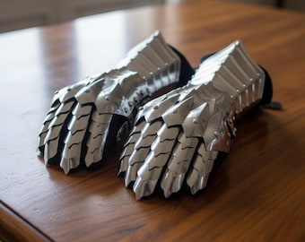 Mild Steel Gauntlets – Polished Medieval Armor for LARP & SCA
