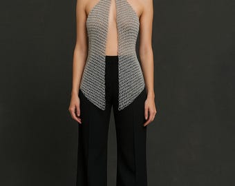 Medieval Aluminum Chainmail Bra LARP Festival Costume