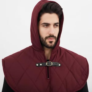 Cofia medieval acolchada - Disfraz de LARP, regalo de Halloween