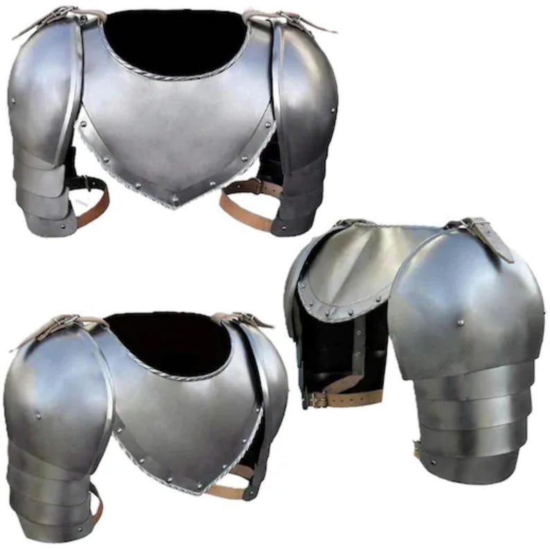 Medieval Steel Pauldrons With Gorget – 18 Gauge Reenactment Armor - Etsy