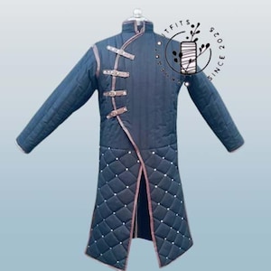 Medieval Gambeson Costume Handmade Gambeson Cotton Fabric Aketon Jacket Labor Day