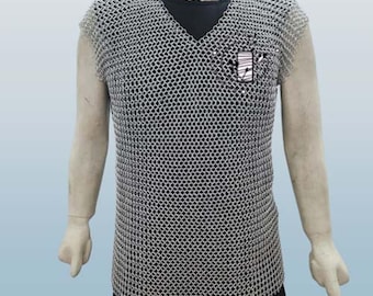 Medieval Aluminum Chainmail Vest – Butted Ring V-Neck Armor