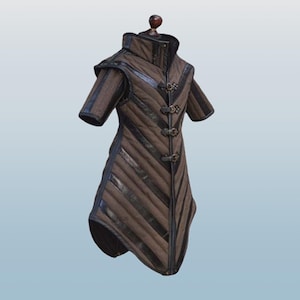 Medieval Gambeson: Cotton Padded Aketon with Black Leather Trim