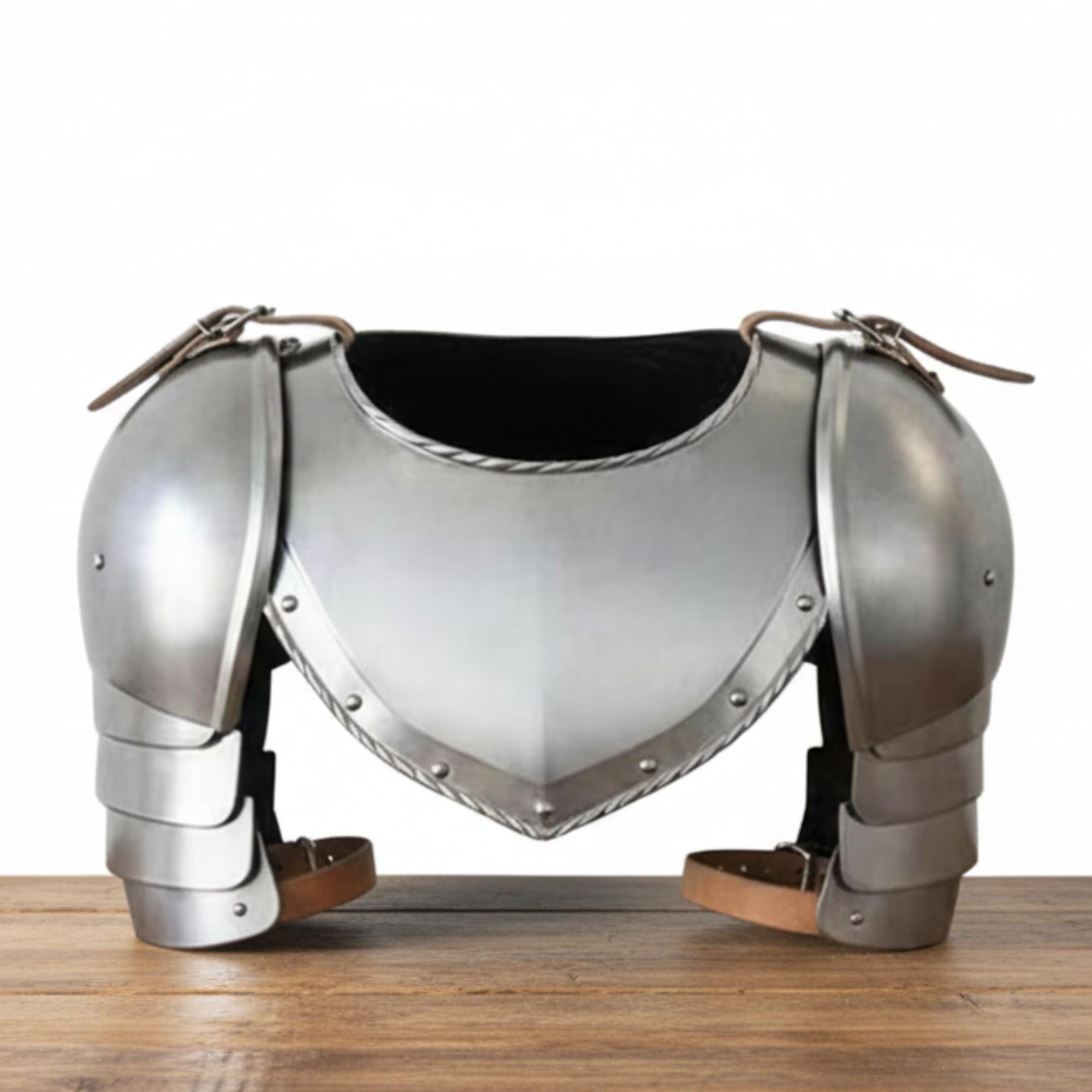 Medieval Steel Pauldrons With Gorget – 18 Gauge Reenactment Armor - Etsy