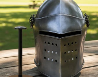 Mittelalterlicher Barbuta Helm - Barbuta Rüsthelm für Reenactment & Cosplay
