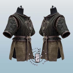 Medieval Short Gambeson,  Doublet Jacket Cotton Fabric Aketon Best for , LARP Renfaire, Labor Day Gifts