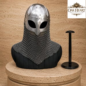 18 Gauge Viking Chainmail Helmet – Medieval Battle Armor for LARP, SCA, Ren Faire