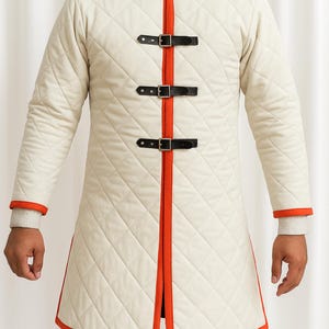 Thick Padded Gambeson , Cotton Gambeson , Leather Buckle |