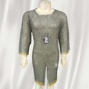 Chainmail Hauberk , 9MM Round Ring Riveted with Solid Rings