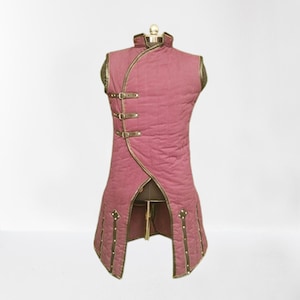Sleeveless Medieval Padded armor , Medieval Gambeson, long padded jacket , larp costume , SCA gambeson ,Viking armor ,