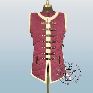Medieval sleeveless Gambeson - Thick Padded Black Gambeson aketon jacket Costume, Easter day