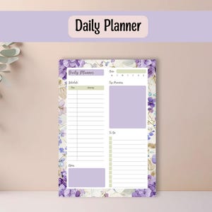 Printable Floral Planner Bundle – Digital Daily Weekly Monthly Purple ...