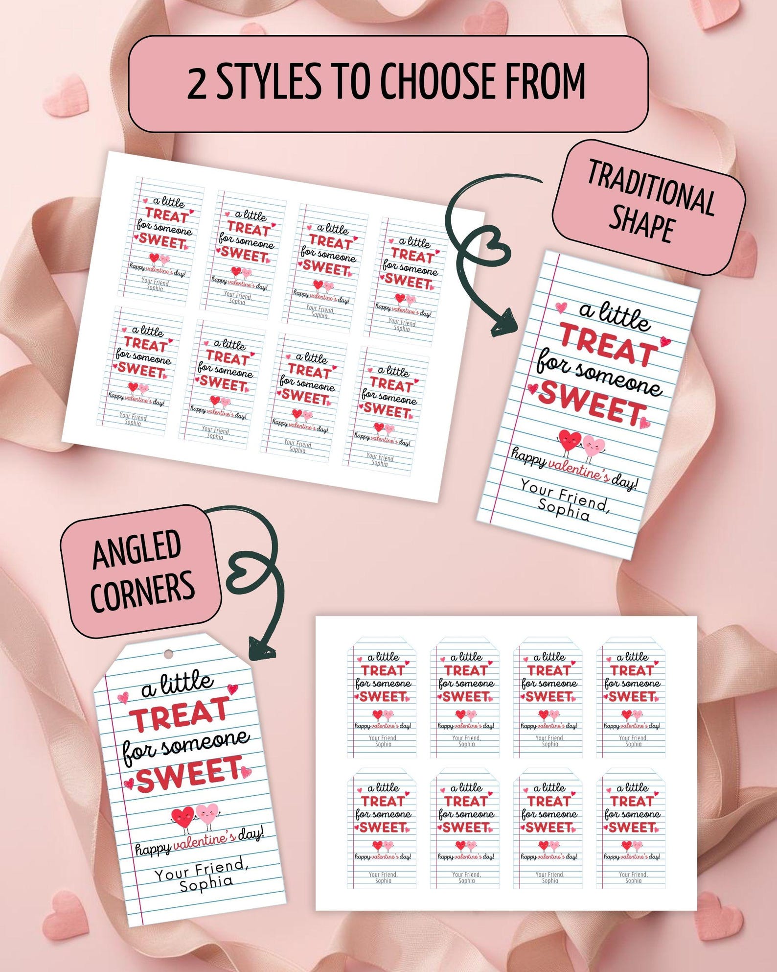 Printable Valentine Gift Tags Kids Editable Sweet Treat Tags Classroom ...