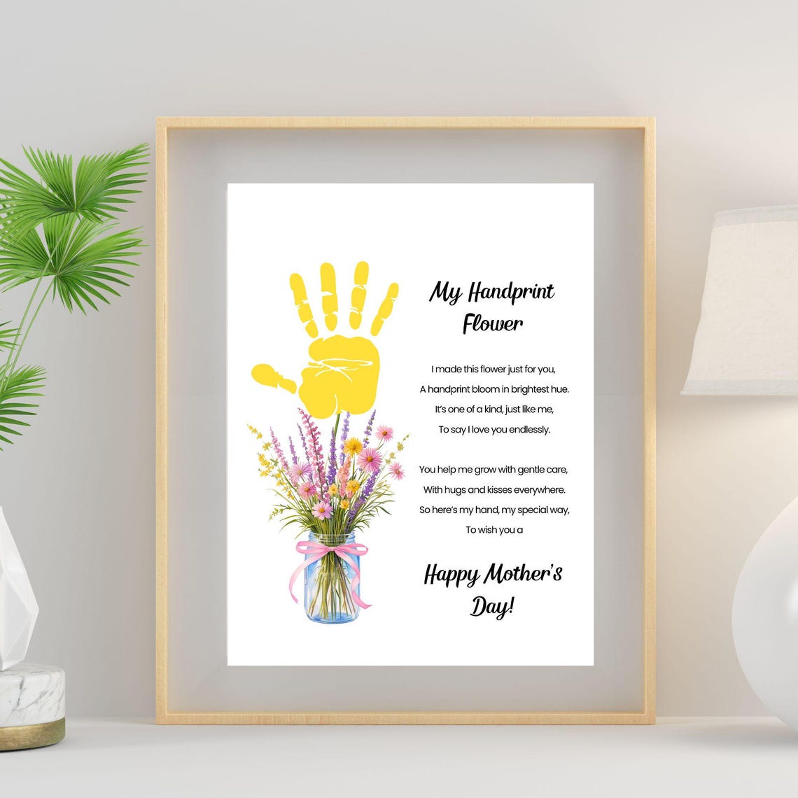 Mothers Day Handprint Flower Poem Craft for Kids Printable Gift for Mom ...