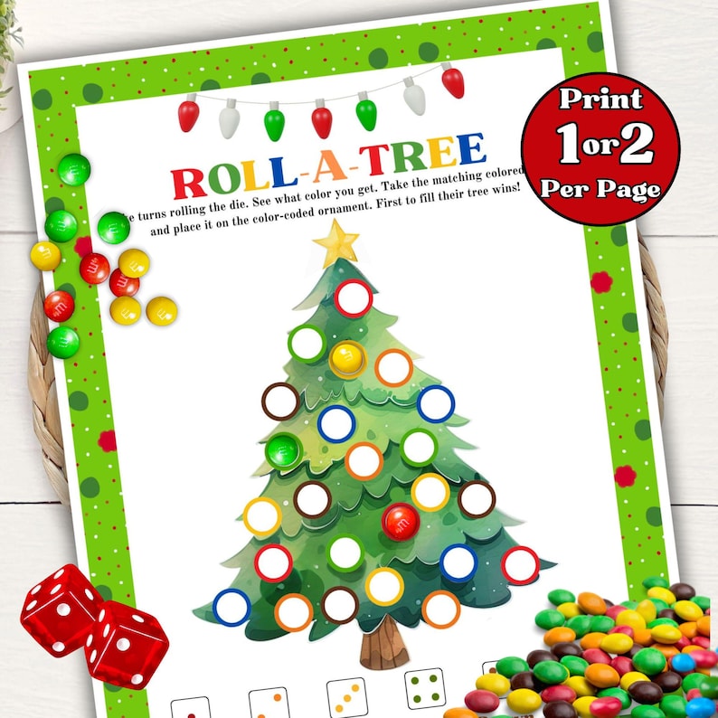 Roll A Tree Christmas Game Printable - Il 794xN.6510678567 Gznx
