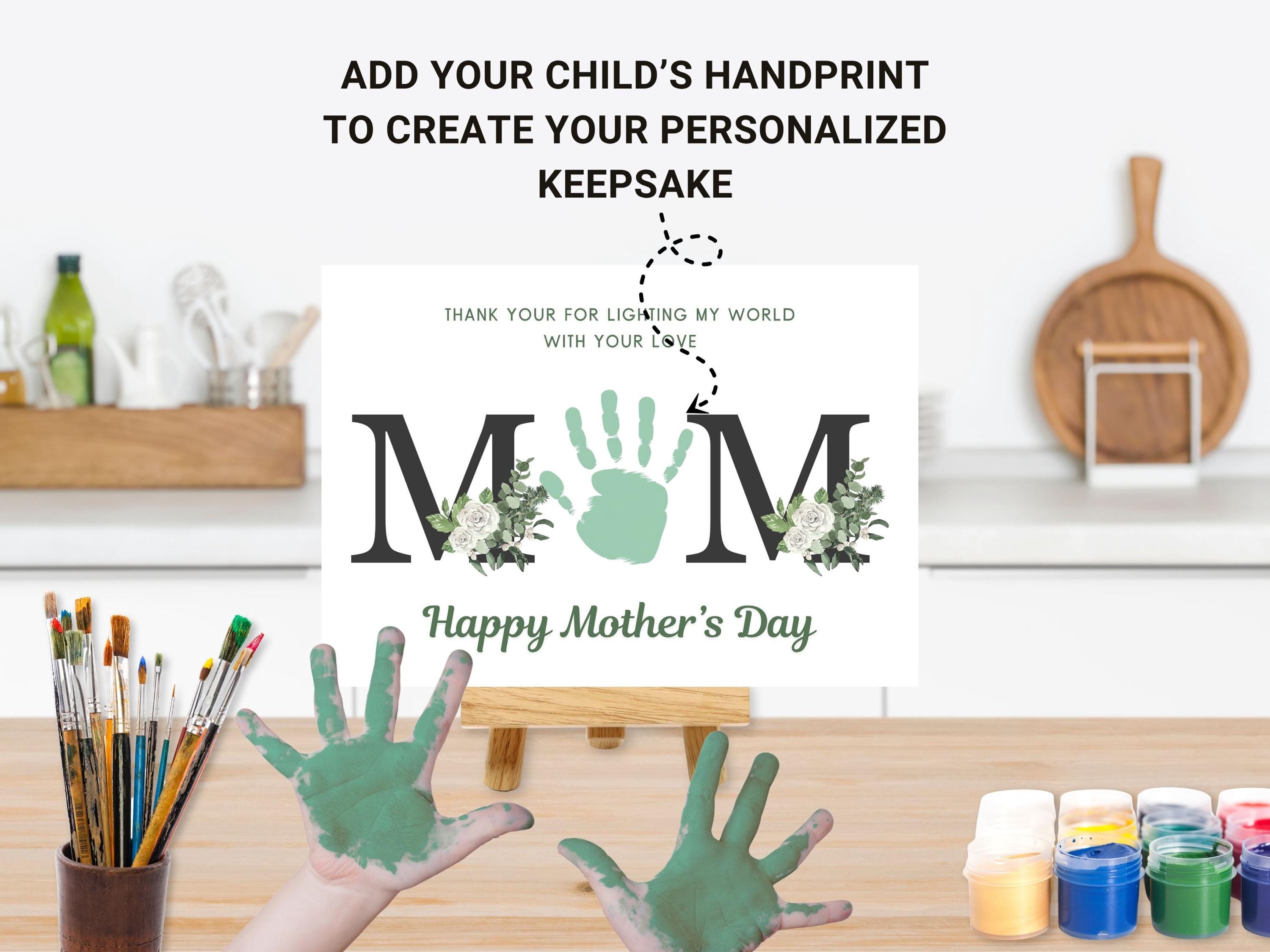 Mothers Day Handprint Craft Printable Gift for Mom Elegant MOM Kids ...