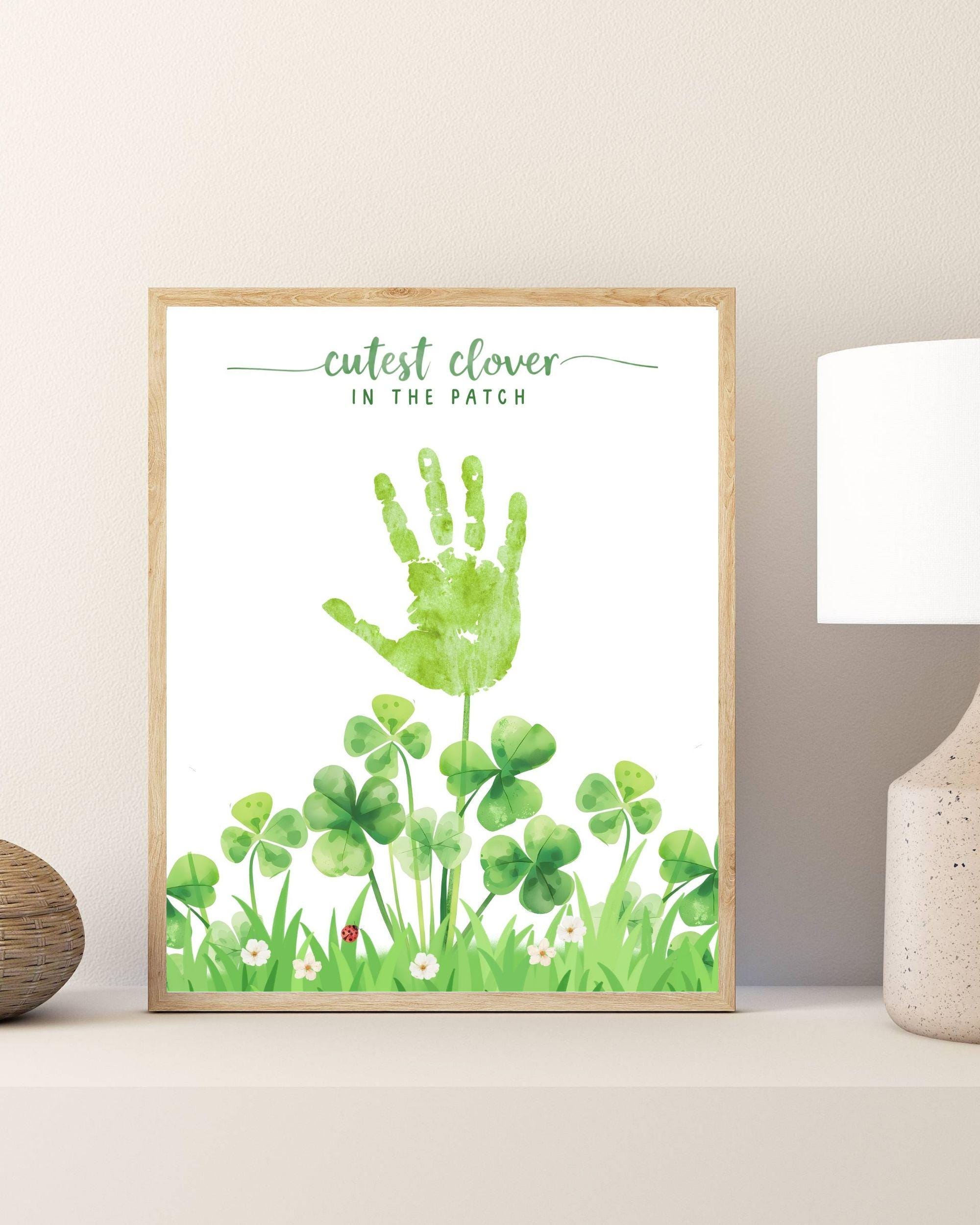 St Patricks Day Handprint Art Printable for Kids Cutest Clover in the ...