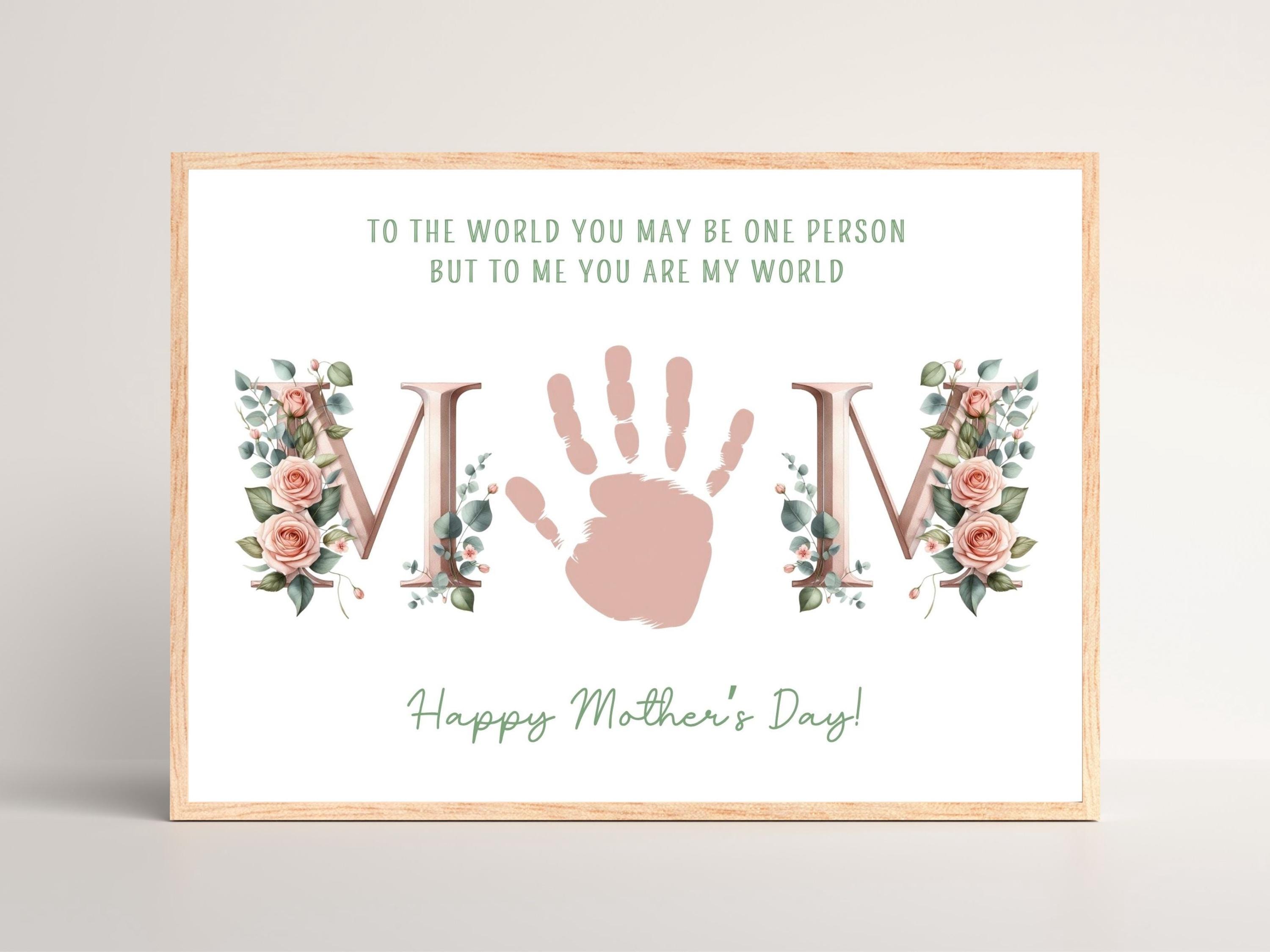 Mothers Day Handprint Craft Printable Gift for Mom Kids Handprint Art ...