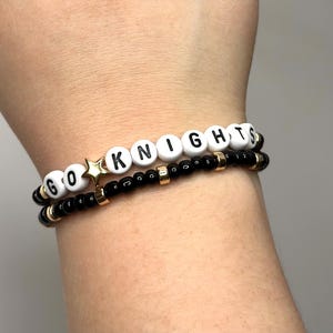 ucf knights friendship bracelet set, go knights beaded bracelets, university of central florida friendship bracelet set