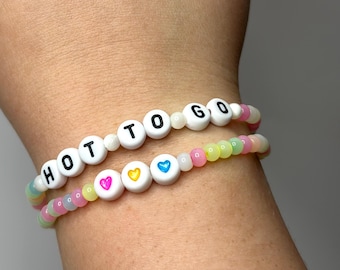 hot to go! friendship bracelet set, chappell roan beaded bracelets, chappell roan hot to go beaded friendship bracelet set