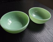 Set of Two Fire King Jadeite Soup or Cereal Bowls