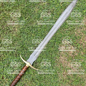 Real Damascus Steel Sword, Viking Swords, Fantasy Sword Rat Tail Tang ...