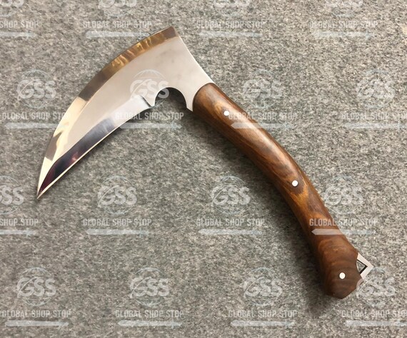 Handmade Stainless steel KAMA KNIFE/Traditional Japanese knife/Farmer Sickle/Hand forged/Hunting knife, Christmas Gift, Hunting Gift for him