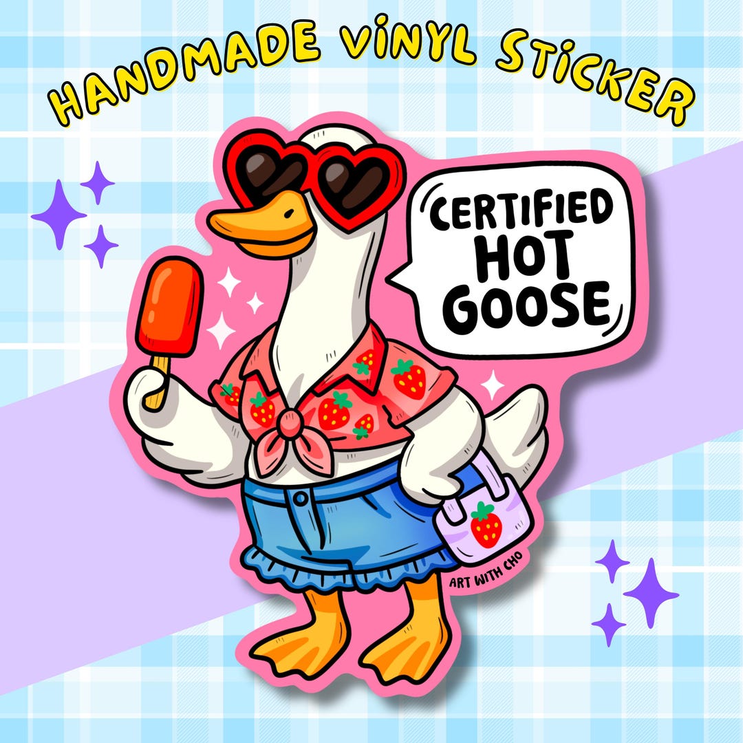 Certified Hot Goose Vinyl Sticker - Laptop, Water Bottle Decal - Etsy